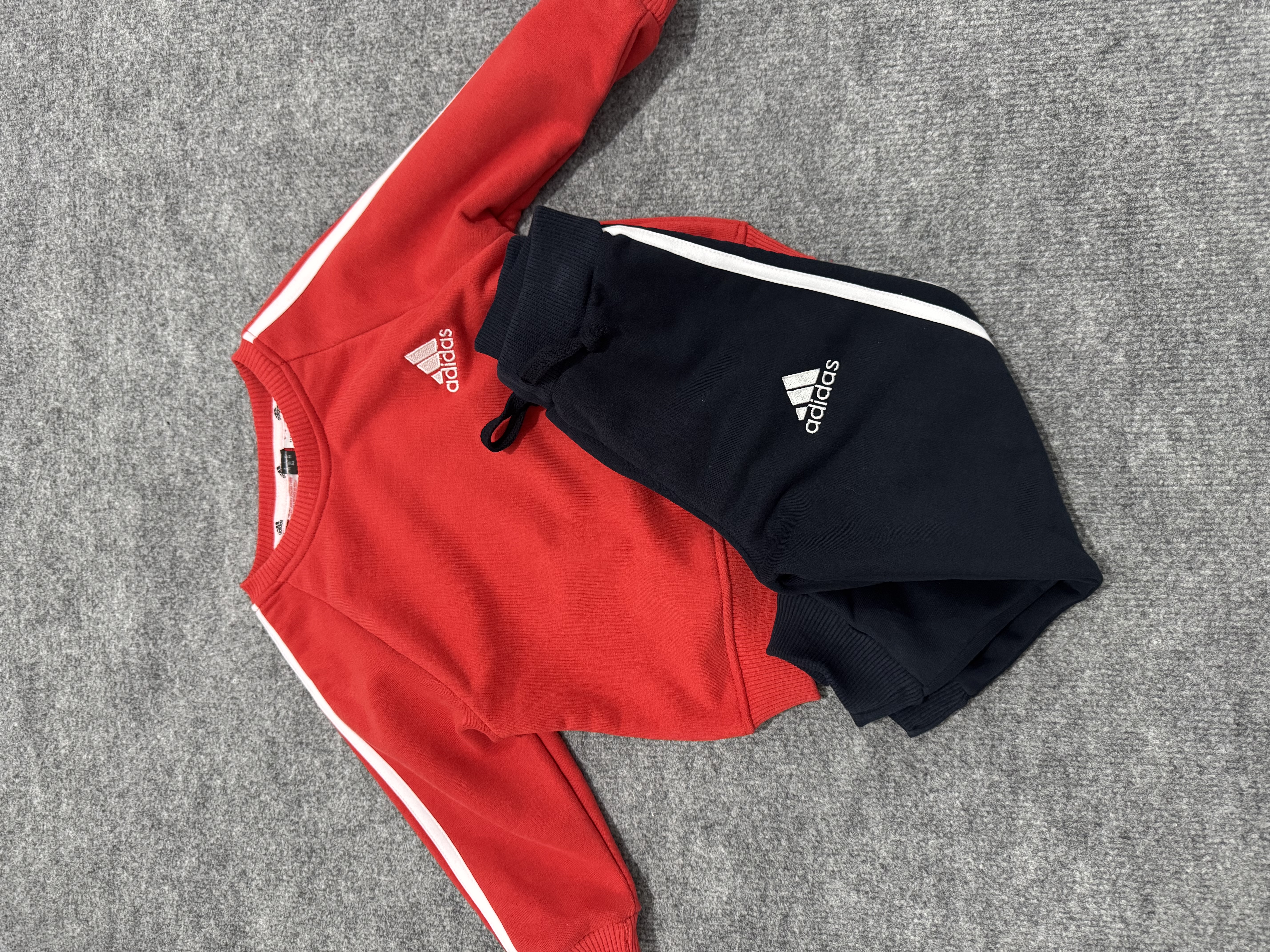 Kırmızı sweat Lacivert Eşofman Altı Takım