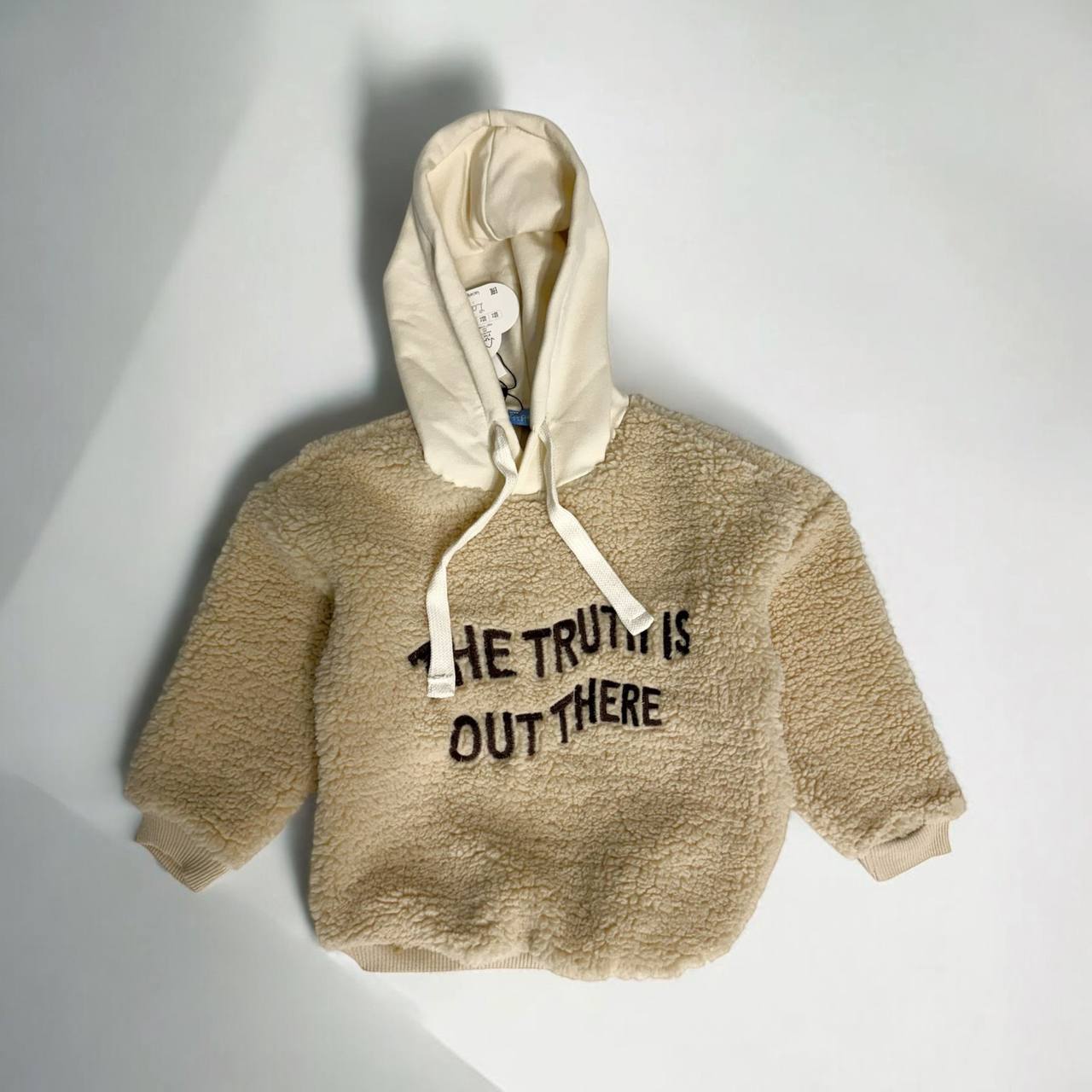 Krem Kapüşonlu Tedy Sweatshirt