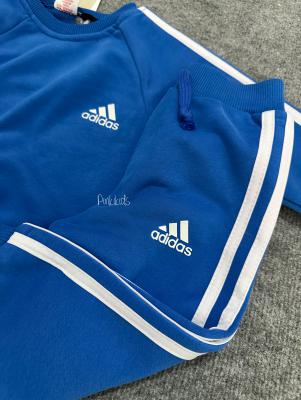 Adidas Kabartma Detaylı Mavi Takım